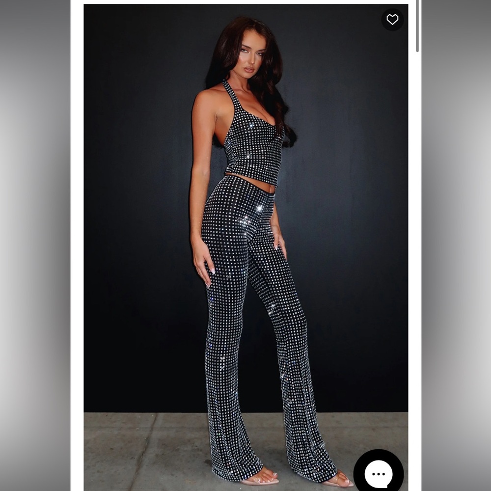 WHITE FOX - ALWAYS SPARKLING PANTS & A STARRY NIGHT HALTER TOP -EMBELLISHED